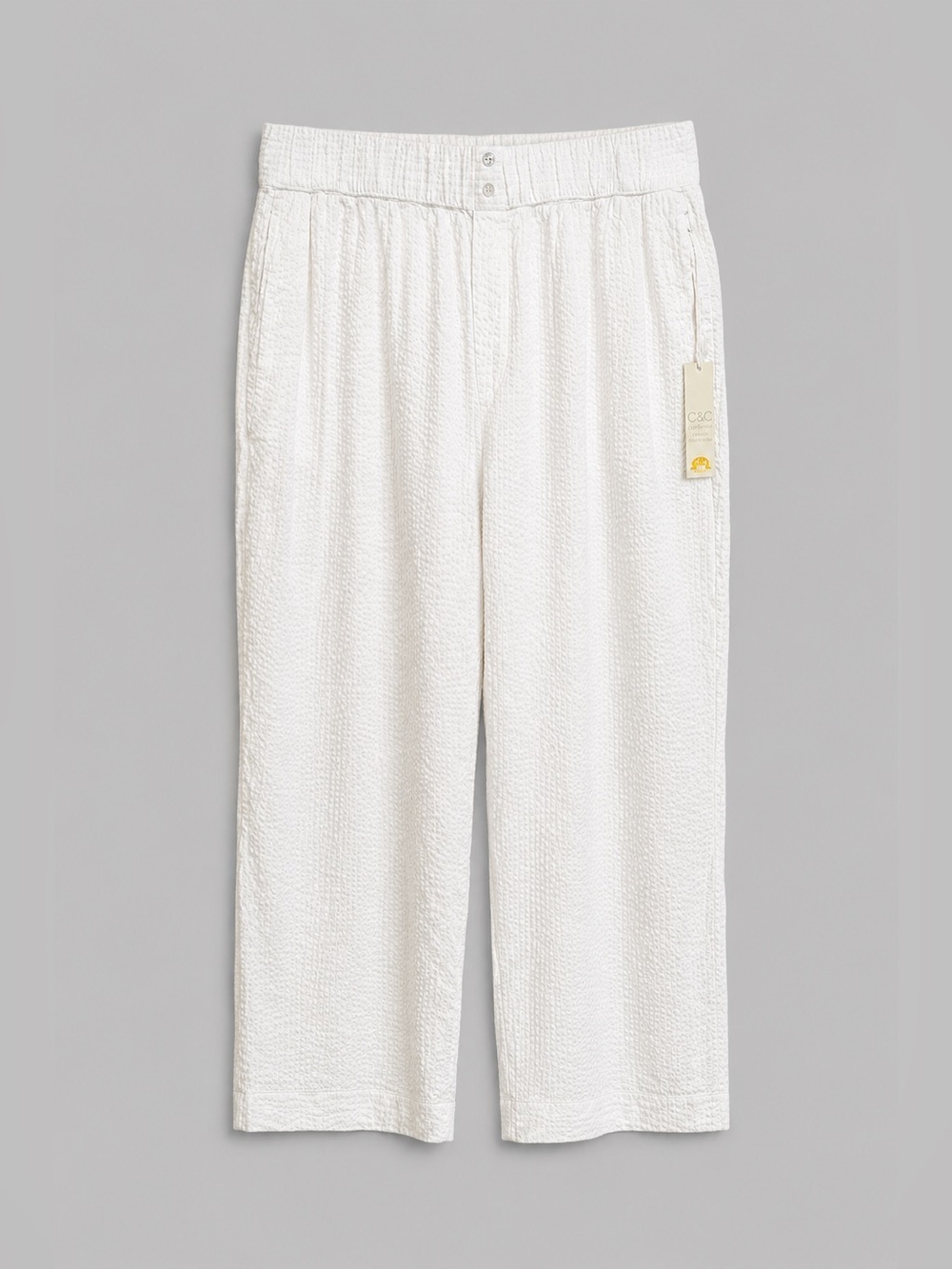 C&C California White Gauze Wide Leg Pants Coastal Boho Beach Resort XL NWT - Picture 2 of 5